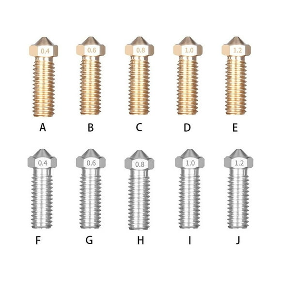 3D Printer Nozzle 1.75mm Extruder extruder nozzle 3D printer Large Flow Nozzle M6 Threaded 3D Printer Parts, Brass, 0.4mm, Gold