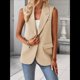 thumbnail image 4 of Chaleco Sin Mangas de Verano para Mujer, Estilo Informal, para Oficina, con Bolsillos. Albaricoque XXXL, 4 of 8