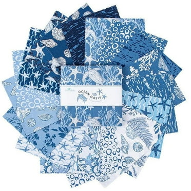 Ocean Oasis Riley Blake Stacker by Diane Labombarbe; 42 - 5" Precut Fabric Quilt Squares