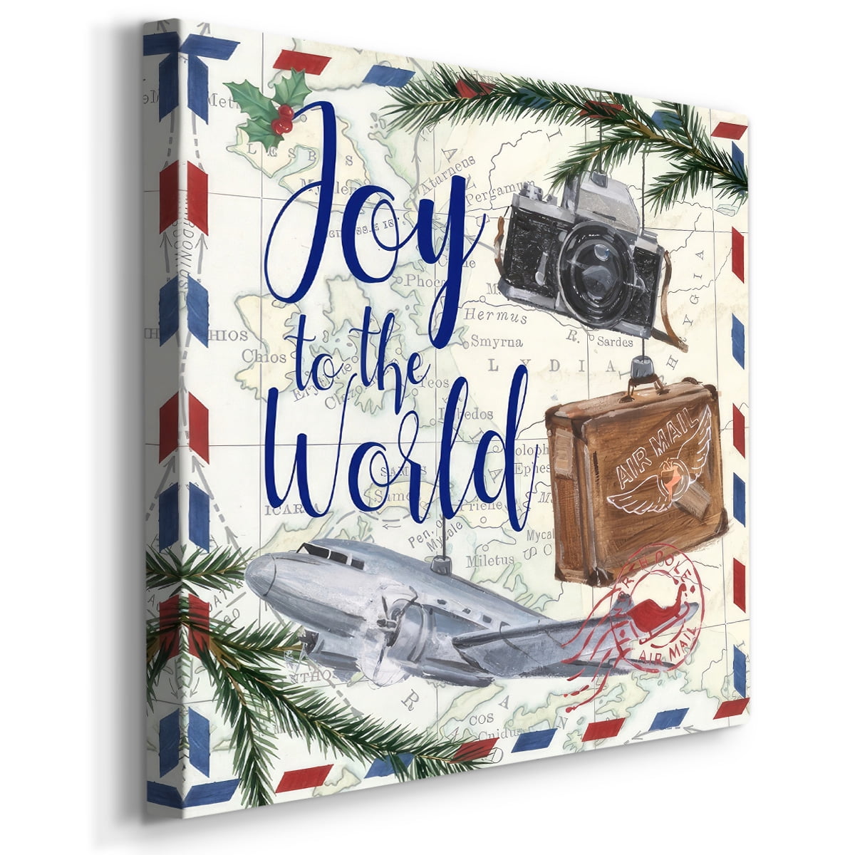 Christmas Par Avion II- Gallery Wrapped Canvas