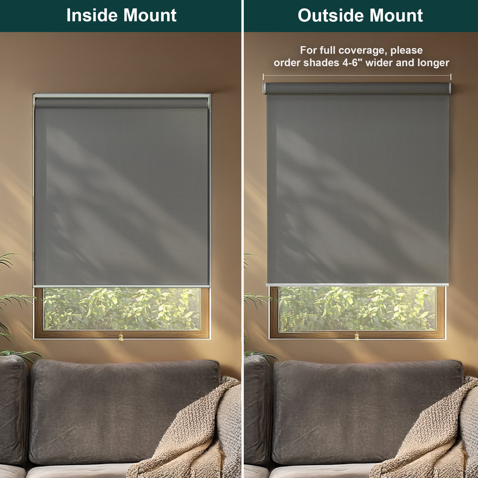 Chicology Roller Shades | Cordless Room Darkening and Light Filtering Window Blinds |68"W X 72"H| Privacy Shades for Bedroom & Living Room | Easy Install | Gray