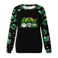 thumbnail image 5 of St Patricks Day Shirt Women Cute Gnomes with Four-Leaf Clover Print Sweatshirt Casual Crewneck Pullover Long Sleeve Holiday Tops, 5 of 5
