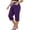 Purple, variant on Ruimatai Womens Capri Cropped Pants Drawstring Elastic Waist Pocket Button Detail Plus Size Casual Vacation Trousers