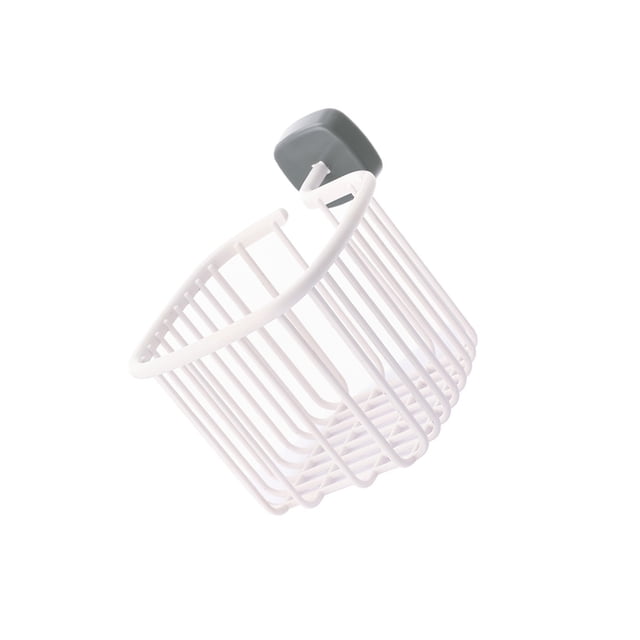 Bearachild Estante sin perforaciones, caja de cesta de almacenamiento hueca para cocina, soporte de gran capacidad, organizador de artículos Almacenamiento y organización del hogar Blanco Gris
