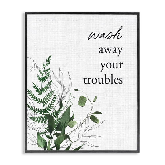 Forest Foliage Wash Away Black Framed Giclee Art, design by Lettered and Lined