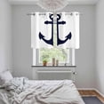 thumbnail image 5 of Nautical Anchor Kitchen Curtains Small Short 39 Inch Length, Farmhouse Minimalist White Abstract Art Grommet Bedroom Living Room Curtains, Light Filtering Cafe Curtain Drapes 2 Panels Set 55''x39'', 5 of 9