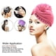 thumbnail image 3 of Paquete de 2 toallas de microfibra para el cabello, gorro de secado rápido para el cabello, turbante para la cabeza con cierre antifrizz y botón, 3 of 5