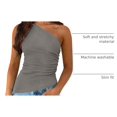 thumbnail image 4 of Remera PRETTYGARDEN 2025 de un Hombro sin Mangas Gris XS, 4 of 9