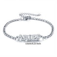 thumbnail image 1 of 1pc Stainless Steel Fashion New Zodiac Letter Pendant Bracelet Jewelry Gift Birthday Gift, 1 of 4