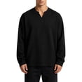 thumbnail image 2 of Gamivast Long Sleeve Shirts for Men V Neck Lightweight Pullover Basic Regular Fit Fall Tops Black XL, 2 of 6
