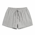 thumbnail image 7 of Cagogo Women's High Waisted Striped Drawstring Shorts Flowy Casual Loungewear Regular Fit Summer Beach Vacation Trousers Fashion Clothes, Black M, 7 of 7
