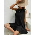 thumbnail image 3 of Women's Ruffle Hem Sleeveless Tank Dress Round Neck Casual Smock Summer Mini Dresses, 3 of 11