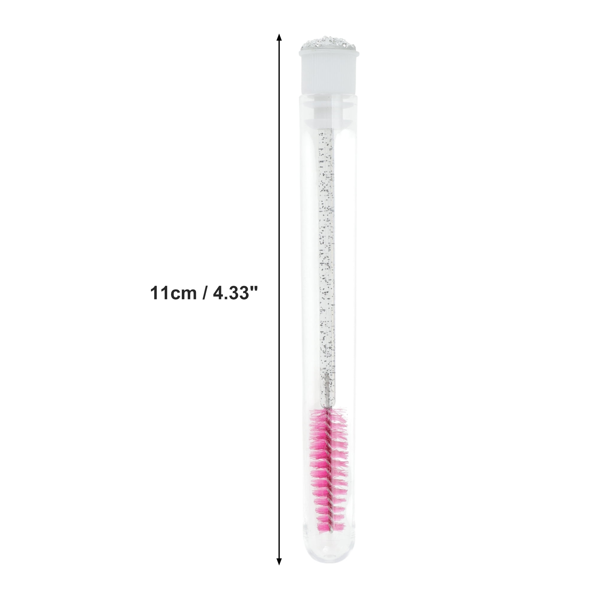 Unique Bargains 1 Pc Soft Reusable Eyelash Brush for Vacation in Tube Silver Tone