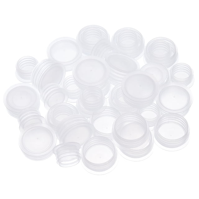 Uxcell 1 juego 2 tamaños tapones para salero 1/2 pulgada tapón de plástico para salero tapón de repuesto transparente