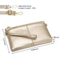 thumbnail image 4 of ZOOEASS Piel Bolsa de Mano Mujer Ligero Bolso Cruzada Monederos con Correa de Hombro Ajustable Bolsas de Teléfono con Muñequera Cremallera(Oro(LZ)), 4 of 5