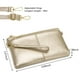 thumbnail image 4 of ZOOEASS Piel Bolsa de Mano Mujer Ligero Bolso Cruzada Monederos con Correa de Hombro Ajustable Bolsas de Teléfono con Muñequera Cremallera(Oro(LZ)), 4 of 5
