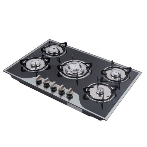 30in Stainless Steel Cook Top Built-in 5 Burners Stove LPG/NG Gas Cooker Hob