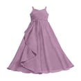 thumbnail image 5 of DuoJiaJ Robe Trapèze pour Fille Demoiselle d'Honneur Junior Robe Maxi Fluide en Mousseline Robe de Mariage Fête Concours Taille 3-4 Ans, 5 of 5