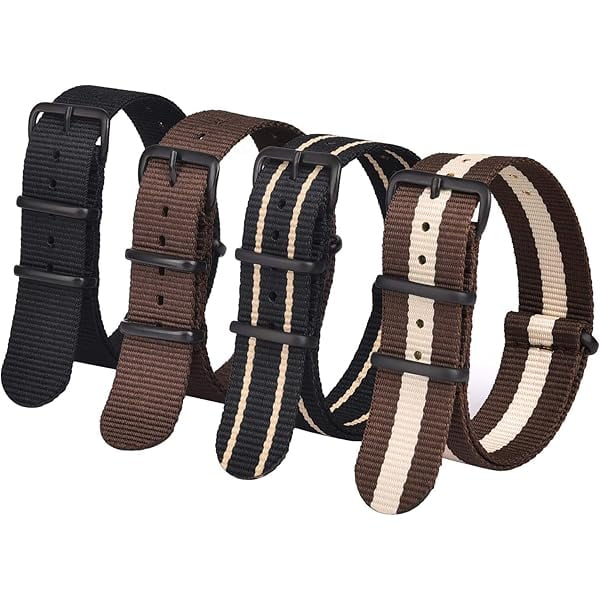 wonima11 Christmas Gift Military Ballistic Nylon Strap 16mm 18mm 20mm 22mm Premium Nylon Watch Band Strap With Stainless Steel Buckle (4 Packs), White Elephant Gifts, Stocking Stuffers for Men