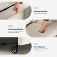 thumbnail image 3 of COMHOMA Convertible Sofa Bed 55'', 3-in-1 Sleeper Sofa with Pull-Out Bed, Futon Sofa with Reclining Backrest and 2 Pillows, Loveseat Sleeper Couche for Living Room, White, 3 of 10