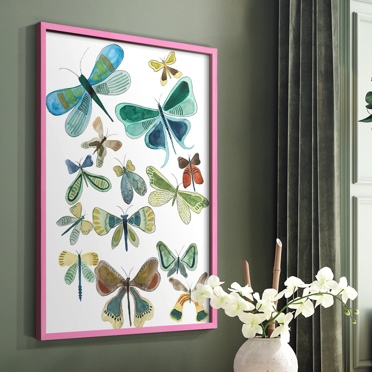 Wings Galore I Framed Print - Solid Wood in Single Picture Frame Solid Wood 2 Framed Print
