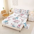 thumbnail image 2 of Erosebridal Bow Bowknot Kids Full Size Sheets, Bunnies Animals Bed Sheets, 4-Piece, 2 of 5