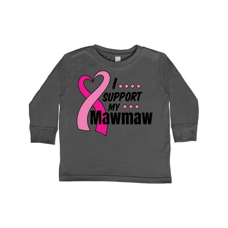 

Inktastic Breast Cancer Awareness I Support My Mawmaw with Pink Ribbon Gift Toddler Boy or Toddler Girl Long Sleeve T-Shirt