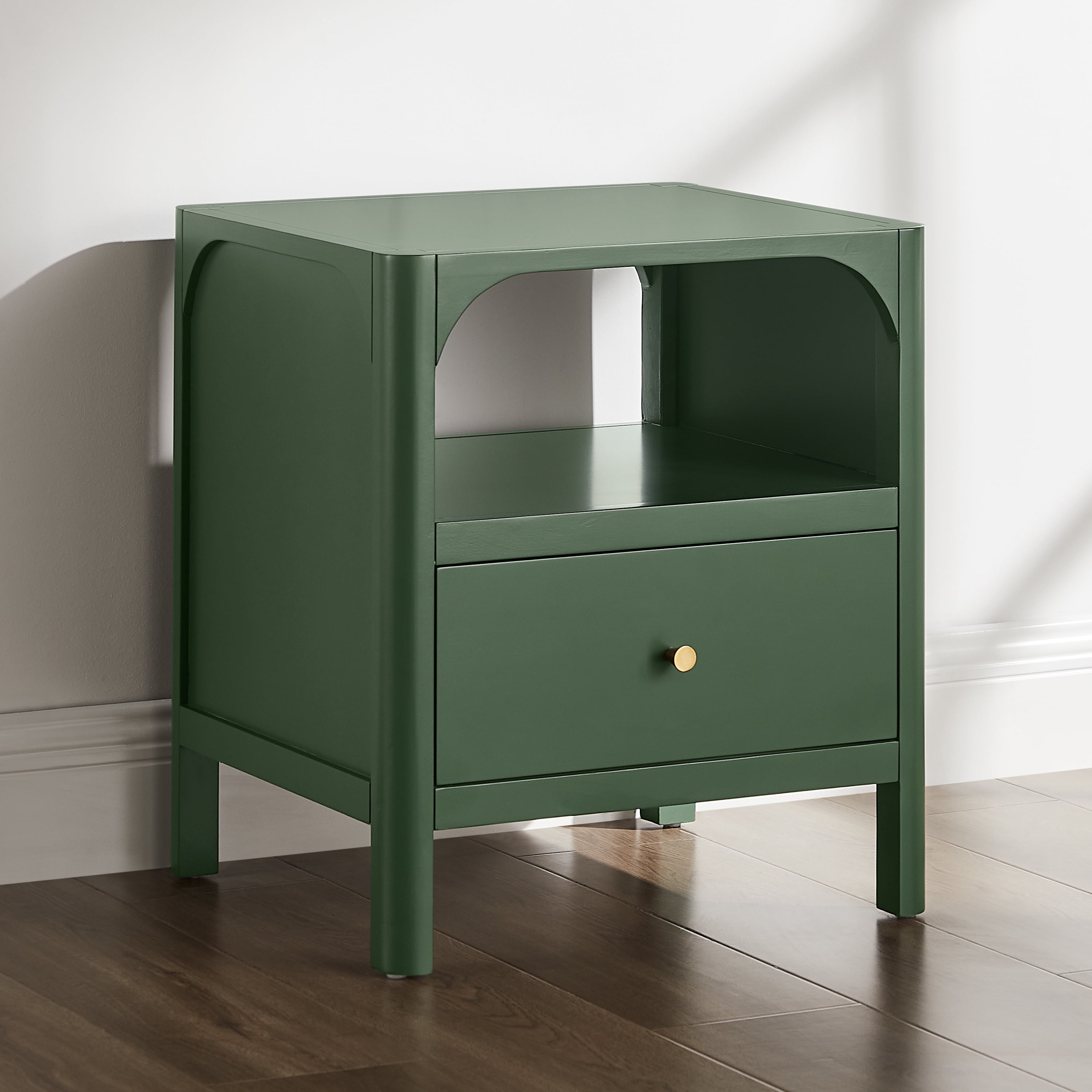 1 Drawer Nightstand Vintage Green