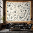 thumbnail image 6 of Dragonflies and Wildflowers in a Meadow, Serene Vintage Illustration for Nature Lovers, Botanical Wall Art, Housewarming Gift Tapestry Wall Hanging for Bedroom and Living Room, 6 of 7