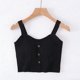 thumbnail image 1 of TaTaai Women Fashion Sleeveless Tank Top Crew Neck Solid Color Short Button Design With Chest Pad Breathable Non See-through Machine Washable Versatile Daily Wear Top Gift, 1 of 5