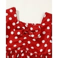 thumbnail image 4 of 5T Baby Girls Clothes 6T Girls Tops Little Girls Long Sleeve Square Neckline Polka Dots Tops Red, 4 of 7