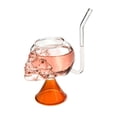 thumbnail image 1 of Halloween Theme Glass Cup with Straw Transparent Skeleton Design Drinkware for Home Party Festival Use, 1 of 5