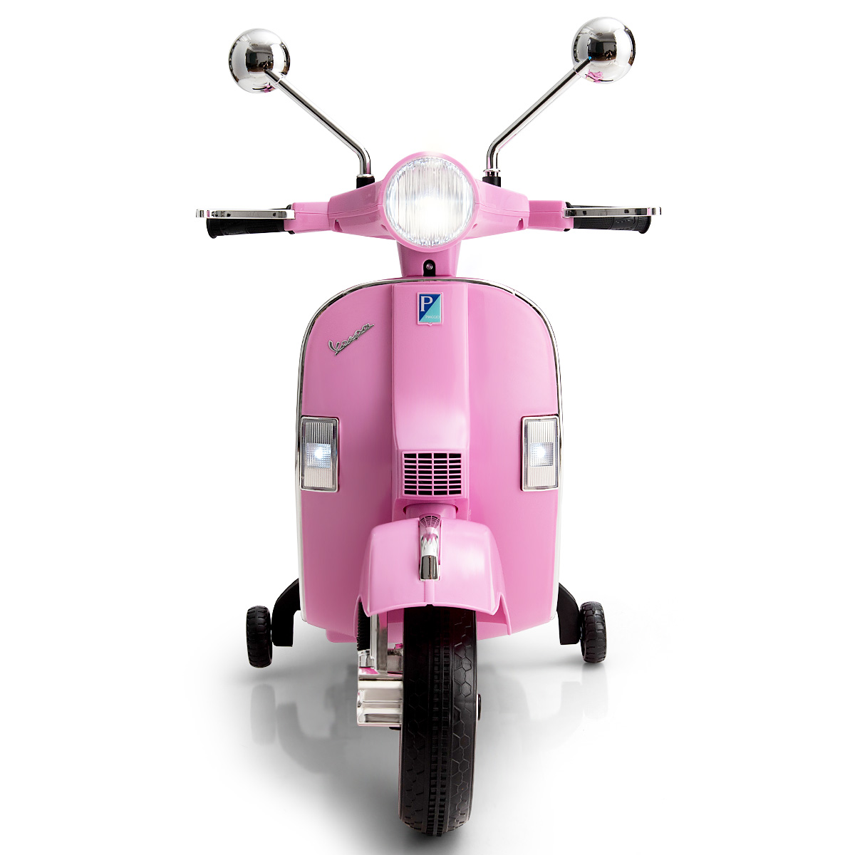 Costway Kids Vespa Scooter, 6V Rechargeable Ride on Motorcycle w/Training Wheels Pink - image 2 of 9