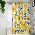 thumbnail image 4 of Shower Curtains for Bathroom-72"x72",Watercolor Blossom Yellow Flower Waterproof Bath Curtain Grommet Shower Curtain Set with Hooks,Green Leaves on White Washable Bath Accessories, 4 of 7