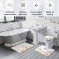 thumbnail image 6 of Watercolor Flower Bathroom Rugs Set Butterfly Non Slip Absorbent Soft Bath Mats 3 Piece Set with Bathroom Rug, U-Shaped Floor Mat, Toilet Seat Cover Small Size, 6 of 9