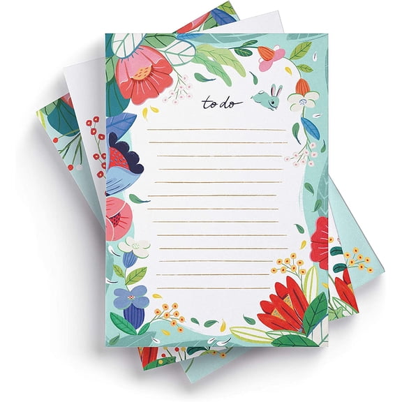 To Do List Note Pads (Set of 3) | Cute Floral Memo Notepads by Ana Sanfelippo