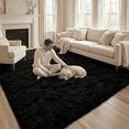 thumbnail image 2 of Rugs for Living Room, 5'x8' Soft Fluffy Area Rug for Bedroom, Plush Decorative Rug with Anti-Skid Backing, Indoor Home Carpet for Living Room, Black, 2 of 7
