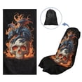 thumbnail image 5 of Xixirimido Car Seat Cover Towel Sweatproof Gym Seat Protector with Non-Slip Backing Universal Fit Front Seat Mat for Sports, Beach, Swimming, Skull Fire Dragon, 5 of 8