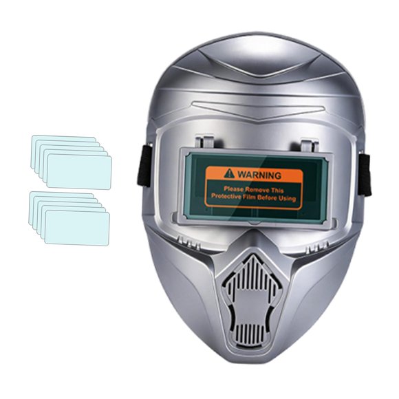 Casco de soldadura con cubierta facial multiusos, ajustable, portátil, abatible, de gran visibilidad, desmontable. Protección facial para soldadores. y 10 Películas protectoras