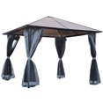 thumbnail image 1 of Outsunny Pavillon de Terrasse à Ossature en Aluminium, Toit Rigide en Polycarbonate - Gris, 1 of 10