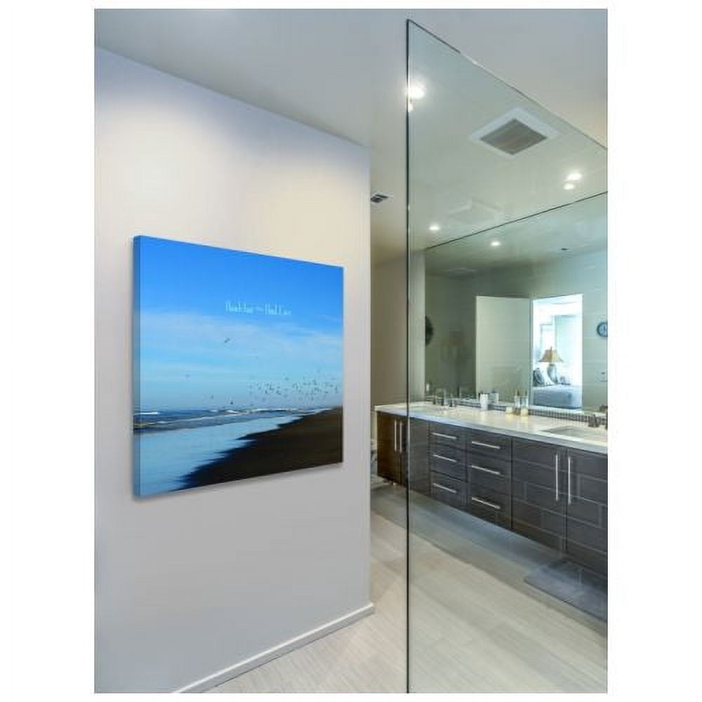 "Beach Hair Text" Painting Print on Wrapped Canvas
