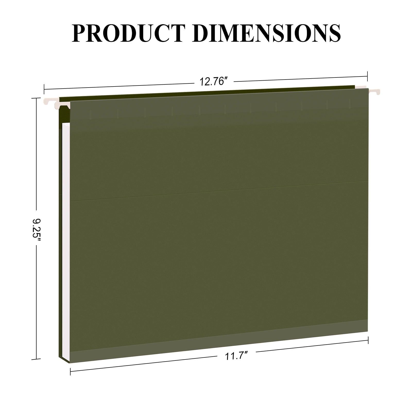ViVin Hanging File Folders with 1/5 Cut Tabs, 1 inch Expansion, 48 Pack Letter Size, for Home School Office(Green)
