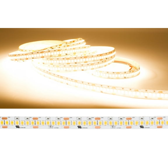 LEDUPDATES 95 CRI LED STRIP Light 1200 LED chip per roll Highest Brightness 2835 LED chip 3000K   24v 150w UL Listed Power Supply