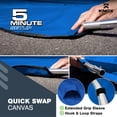 thumbnail image 3 of KNOX Universal 2 Bow Bimini Top Replacement Canvas, 600D Boat Canopy Sun Shade Cover with Storage Boot, Fits Most Small Boats & Inflatable Boats, No Frame Kit, 63" L x 39"-55" W (Pacific Blue), 3 of 7