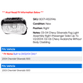 thumbnail image 2 of Right Fog Light - Compatible with 2003 - 2004 Chevy Silverado 1500, 2 of 2