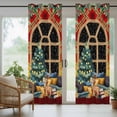 thumbnail image 3 of 2 Panels Outdoor Curtains for Patio Waterproof 54"x95" Christmas Gingerbread Weatherproof Privacy Outsides Curtains, Winter Xmas Tree Berry Pine Fruits Grommet Thermal Drapes for Cabana Porch Pergola, 3 of 8