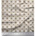 thumbnail image 1 of Soimoi polyester Crepe Fabric Diamond Shape & Filigree Damask Decor Fabric Printed Yard 42 Inch Wide, 1 of 1