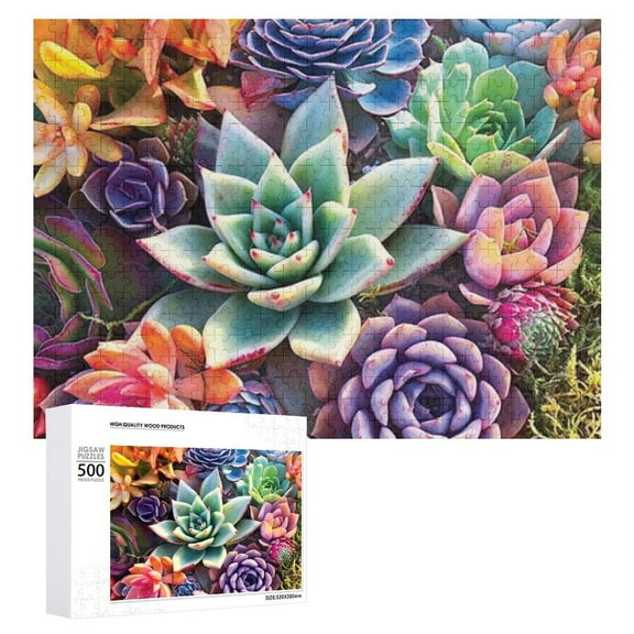 Succulents Puzzle Jigsaw Puzzle 500 Pieces For Adults, Puzzle For Women & Mom, Celebrating