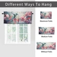 thumbnail image 6 of Hummingbirds Flowers Rod Pocket Thermal Insulated Curtain Valance Pink Floral Spring Watercolor Window Treatment for Living Room Bedroom Bathroom 54 by 18 in, 2 Panel, 6 of 6
