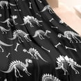thumbnail image 3 of Black Cartoon Dinosaurs Skeletons Bones Pattern Blanket,Comfortable Soft Flannel Throw Blanket,All Season,Warm Lightweight Blankets for Sofa Bed Couch Living Room Chair,30"x40", 3 of 4